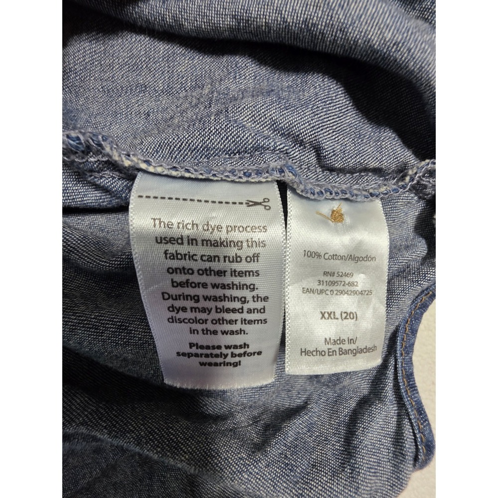 Sofia Jeans by Sofia Vergara Denim Shirt Women's XXL 20 Chambray Button Front - Picture 4 of 16